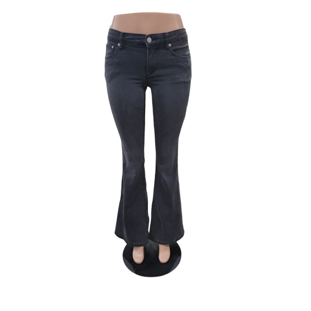Urban Outfitters BDG Flare Bell Bottom Stretch Denim Jeans Size 28 Washed Black‎